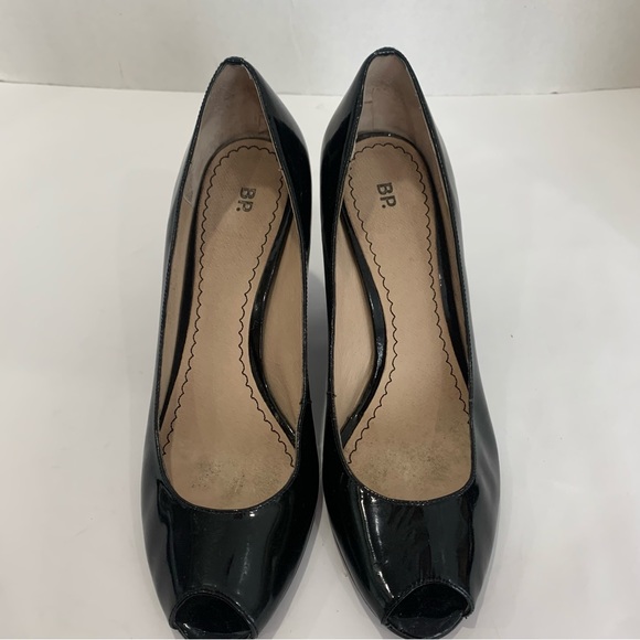 bp Shoes - BP (Nordstrom brand) black patent open toe shiny wedge heel size 11